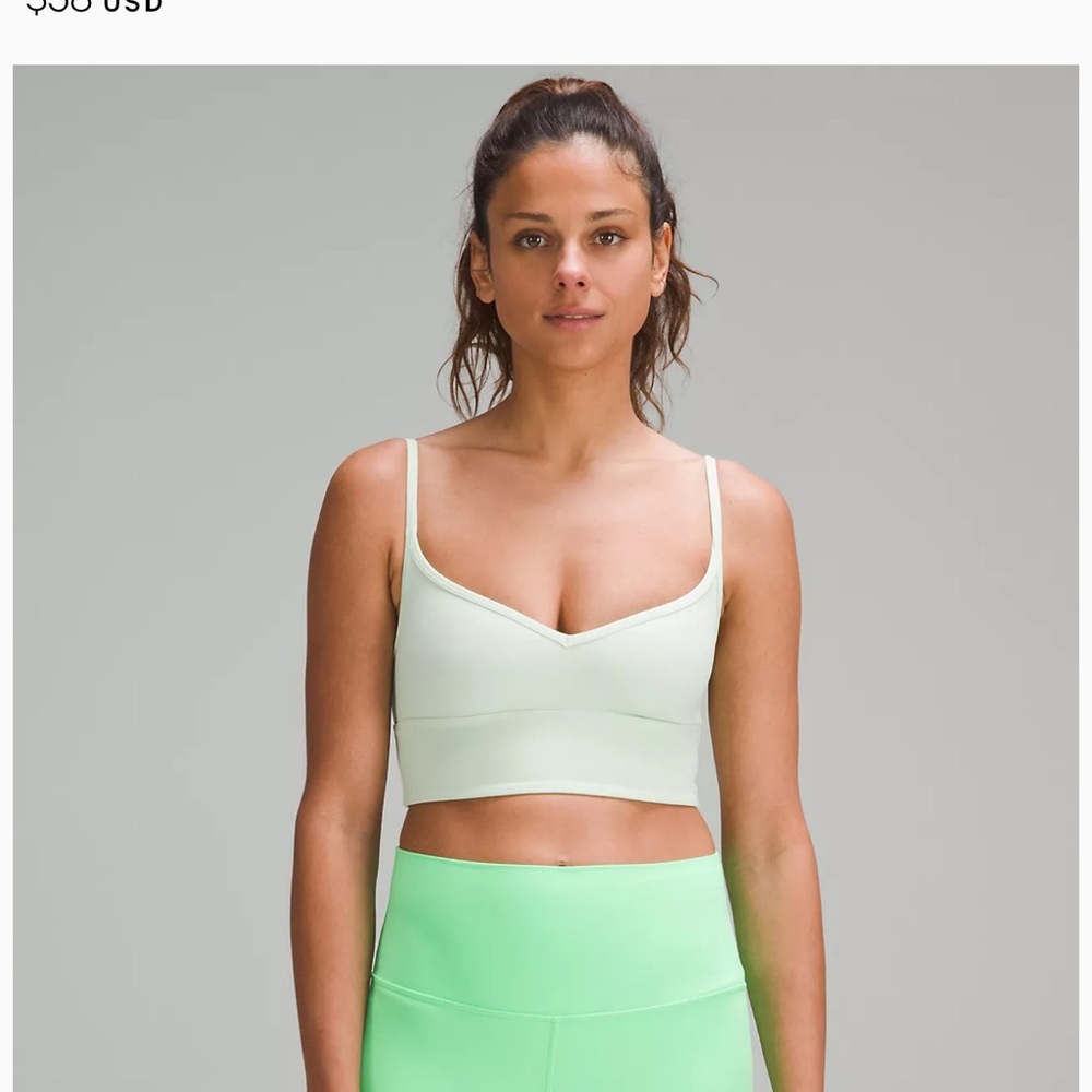 light green lululemon sports bra no pads